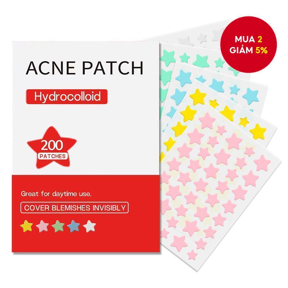 200 miếng dán mụn cho mặt, miếng dán mụn hydrocolloid, miếng dán hình sao dễ thương, nhãn dán cho sp
