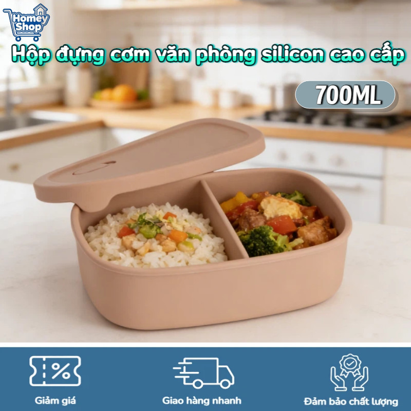 Hộp đựng cơm văn phòng silicon cao cấp 700ml