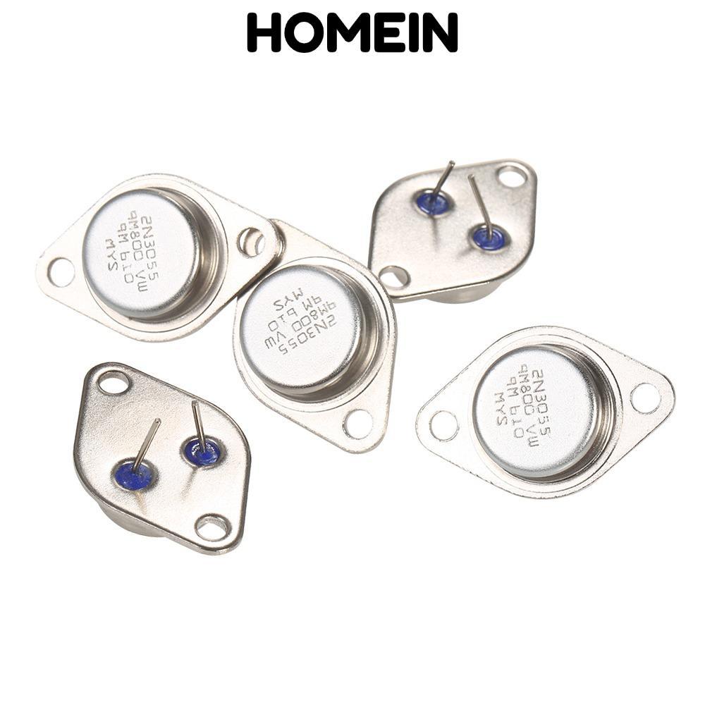 HOMEIN 5 Cái Transistor Điện, 15A / 60V TO-3 2N3055 Điện, Bộ Transistor Kim Loại 2N3055 NPN TO-3 Tra