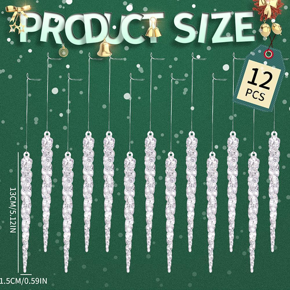 12 Cây Giáng Sinh Treo Icicle Xmas Mô Phỏng Mới Tiệc Giáng Sinh Icicle Trang Trí Giáng Sinh J2V2
