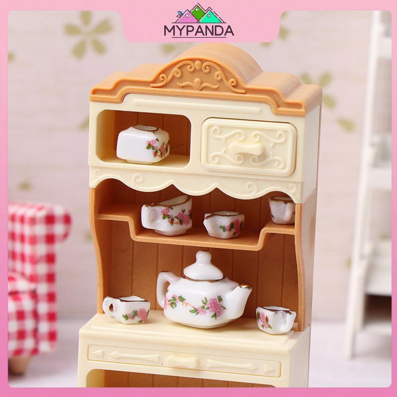 MYPANDA 1 Bộ 1: 12 Nhà Búp Bê Mini Gốm Sứ Ấm Trà Mini Gốm Kungfu Bộ Trà Ấm Siêu Tốc Cốc Bộ Đồ Ăn Mô 
