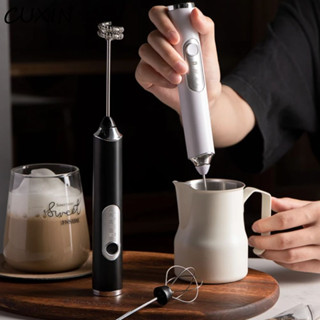 CUXIN Máy tạo bọt sữa điện CUXIN, Máy đánh trứng cà phê cầm tay có thể sạc lại USB, Máy xay sinh tố có độ ồn thấp Đầu thay thế 3 bánh tốc độ Máy trộn bọt