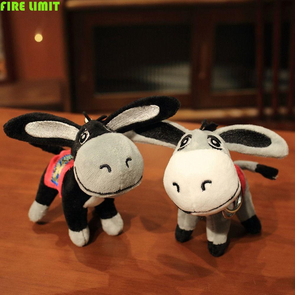 FIRE LIMIT Mini Donkey Nhồi Bông Búp Bê, PP Cotton Girl Heart Donkey Sang Trọng Móc Khóa, Móc Khóa T