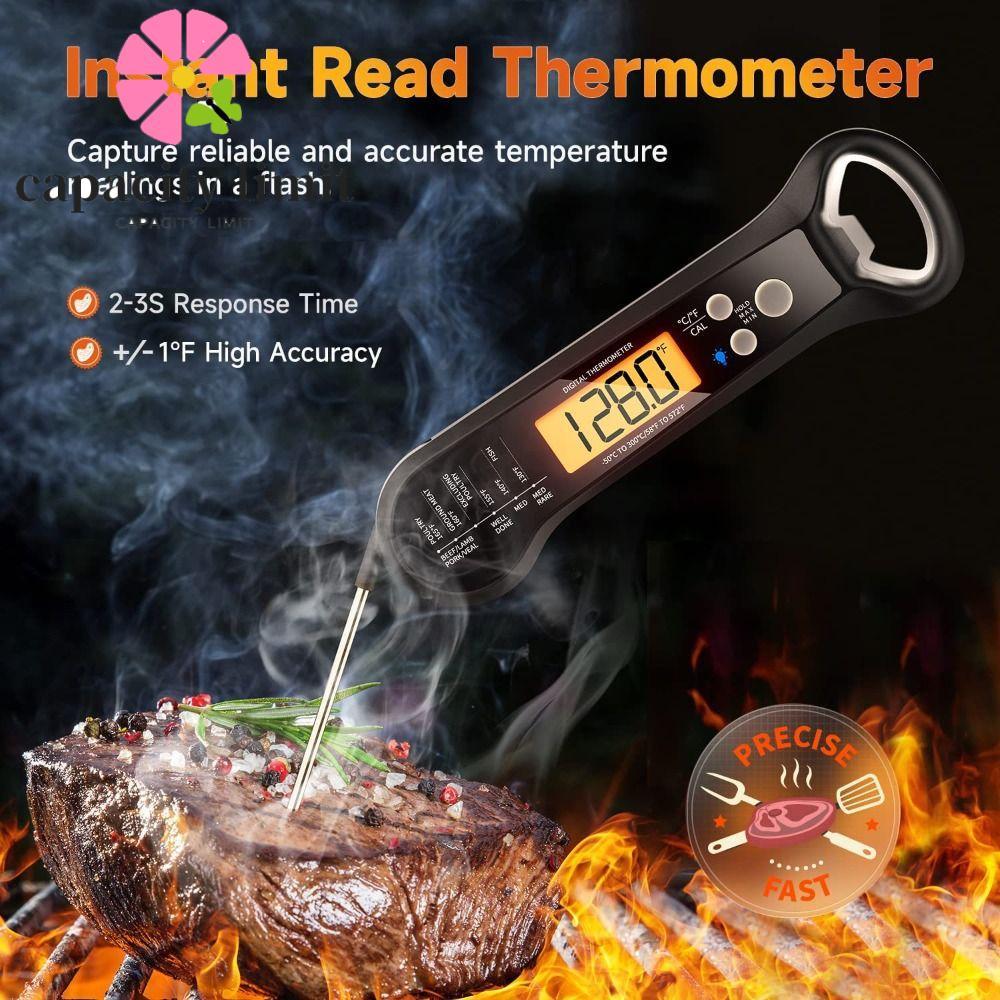 capacity limit Nhiệt kế kỹ thuật số GIỚI HẠN NĂNG LƯỢNG, Nhiệt kế thực phẩm điện tử có đèn nền 2 trong 1, Nhiệt kế thực phẩm không thấm nước Đọc tức thì Nhiệt kế thịt chuyên nghiệp Nhiệt kế nhà bếp