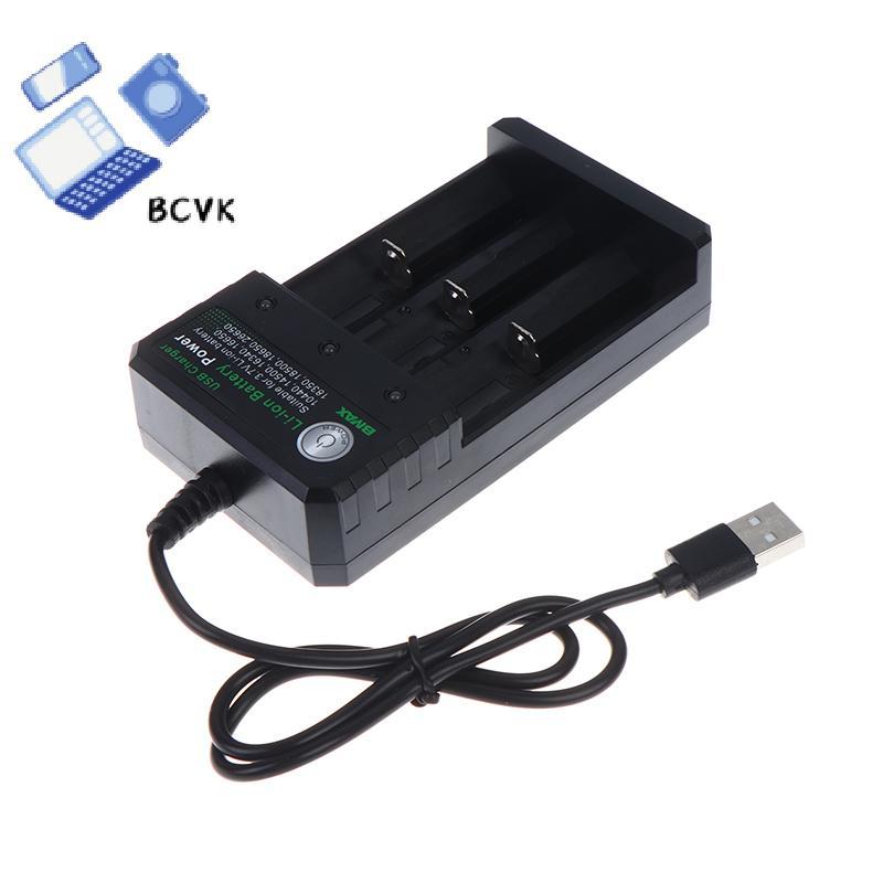 [BCVK] Bộ sạc pin Li-ion 3 khe 18650 Bộ sạc USB Bộ sạc pin Li-ion có thể sạc lại cho pin 18650 tốt