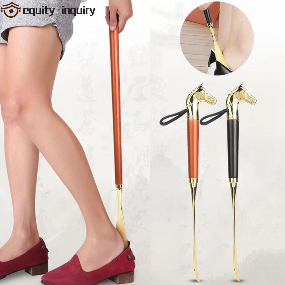 equity inquiry EQUITY INQUIRY Kim Loại Giày Sừng, Đầu Sư Tử / Ngựa 32cm Tay Cầm Bằng Gỗ, Thìa Giày Đ