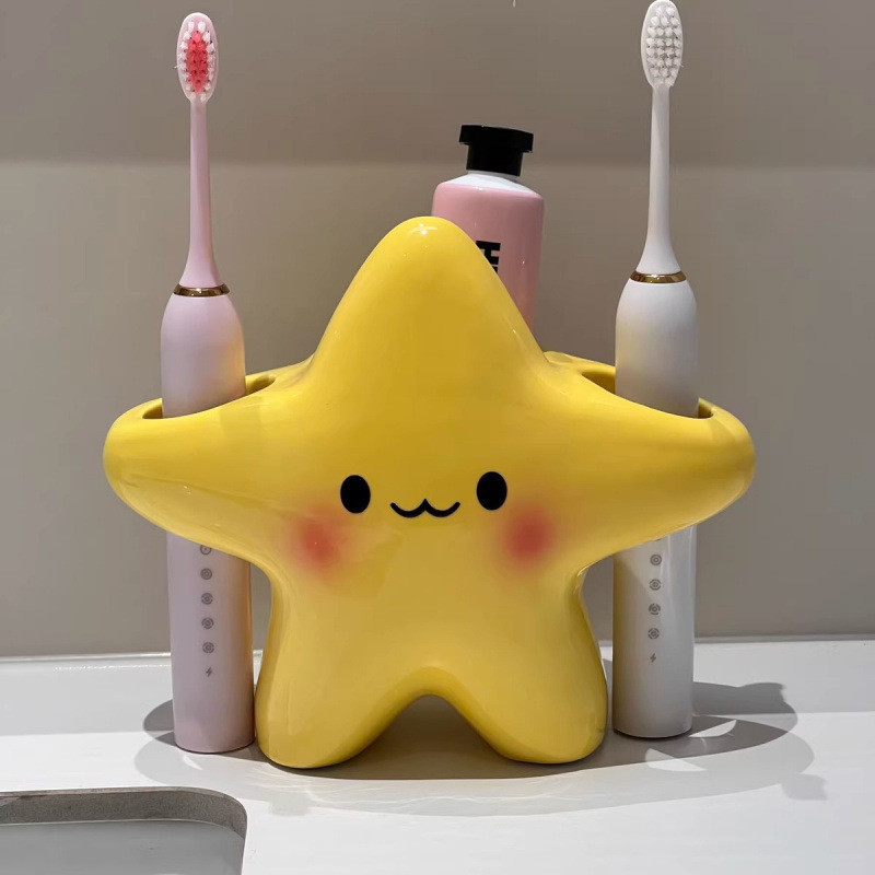Cartoon Star Toothbrush Holder Cute and Creative Toothbrush Holder for Home Bathroom Toothpaste stor