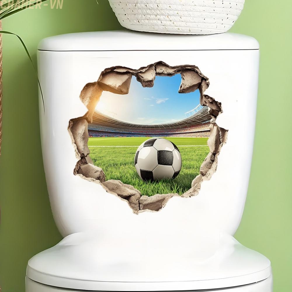 【CHAMER】Football Theme PVC Toilet Sticker Creative Scene Pattern Self-Stick Decoration【HomeLiving】
