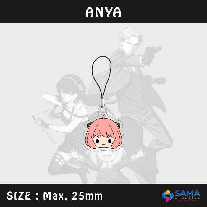 Spy x Family - Gantungan HP / Flashdisk Akrilik 3mm - Hiasan Aksesoris Tali Handphone USB Anime Spy 