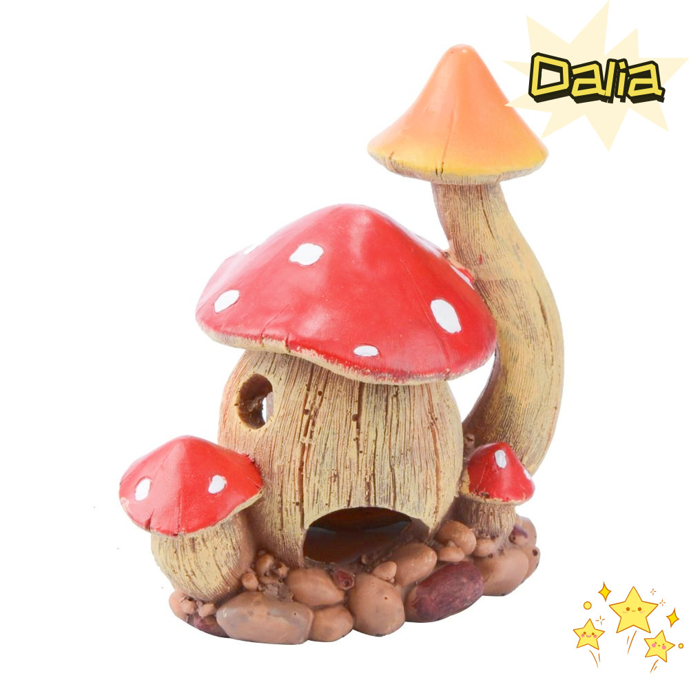 DALIA Rocks Caves Trang trí cảnh quan, Đồ trang trí bể cá nhà nấm nhiều màu bằng nhựa, Hộp nhân giốn