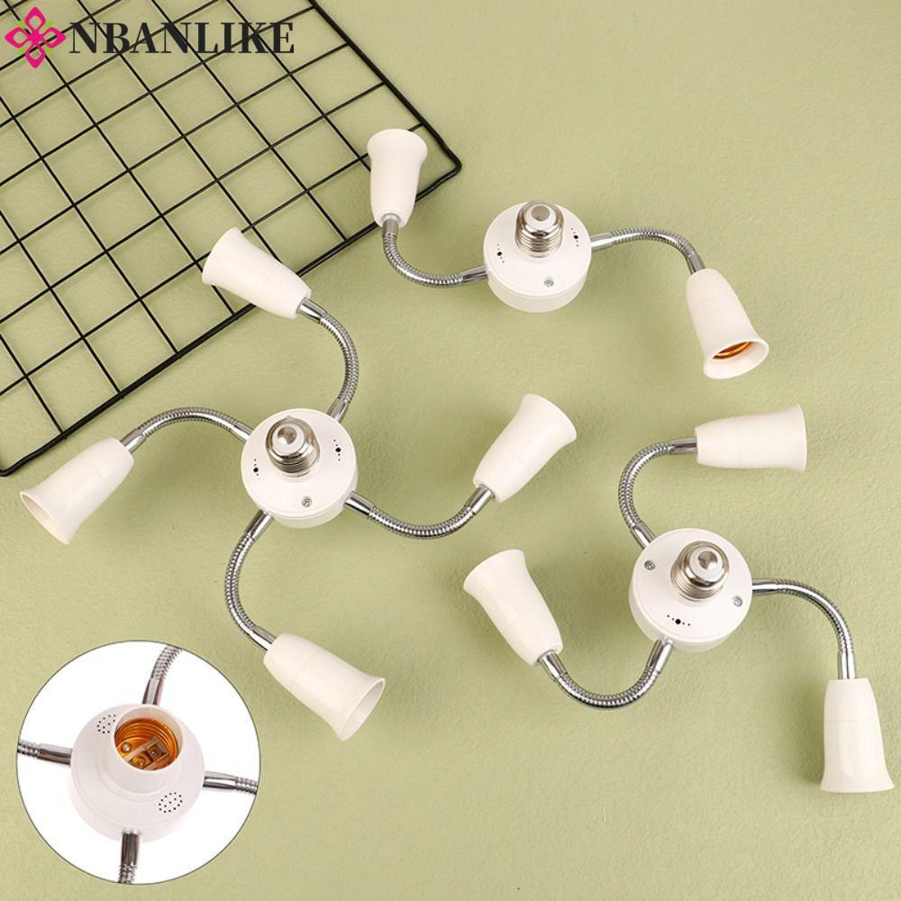 Bộ chia ổ cắm đèn NBANLIKE E27, có ống nối dài E27 sang E27 E27 Bộ chuyển đổi giá đỡ đèn, có thể điề