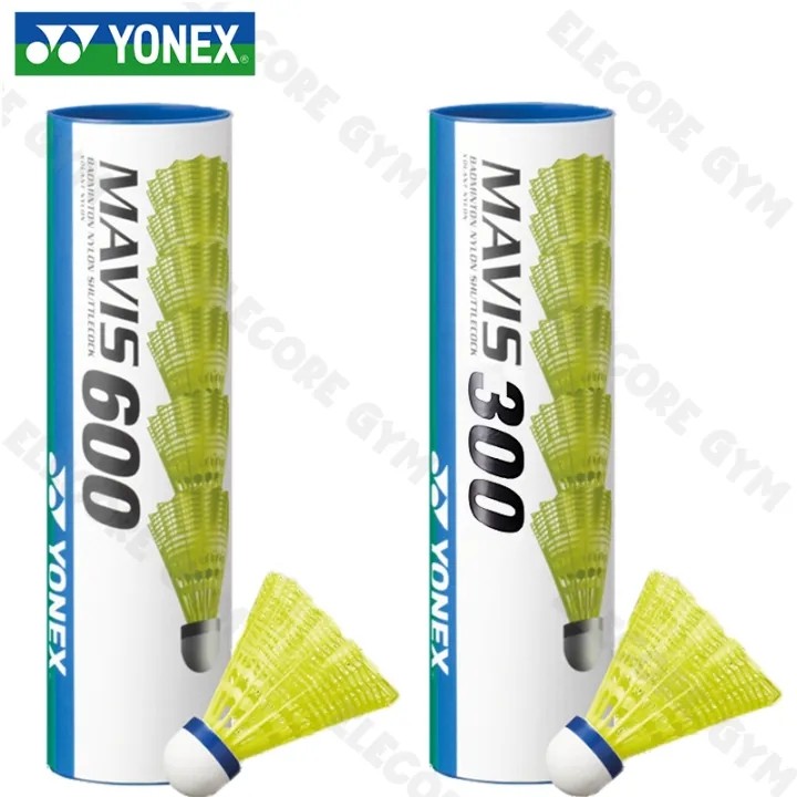 YONEX Nhựa Shuttlecock MAVIS 300 / 600 NHỰA NYLON BADMINTON BLUE CAP TRUNG BÌNH TỐC ĐỘ (6 CÁI)