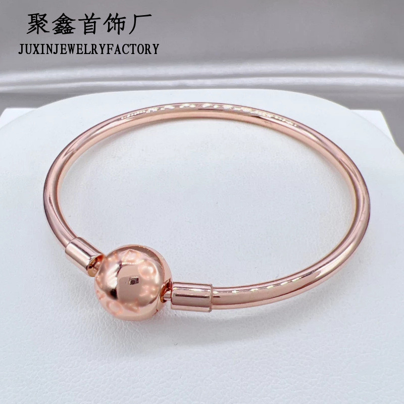 Dora bracelet rose gold basic style bangle with round chain clasp, fashionable and simple couple's b
