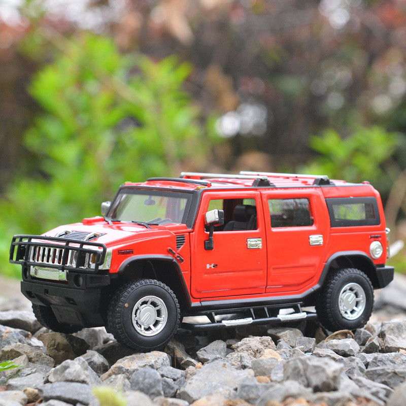 [Mẫu xe] Meizhi 1 / 24 Hummer H2 Mô hình xe hợp kim Mô phỏng xe địa hình Đồ chơi mở cửa lớn Hộp 2602