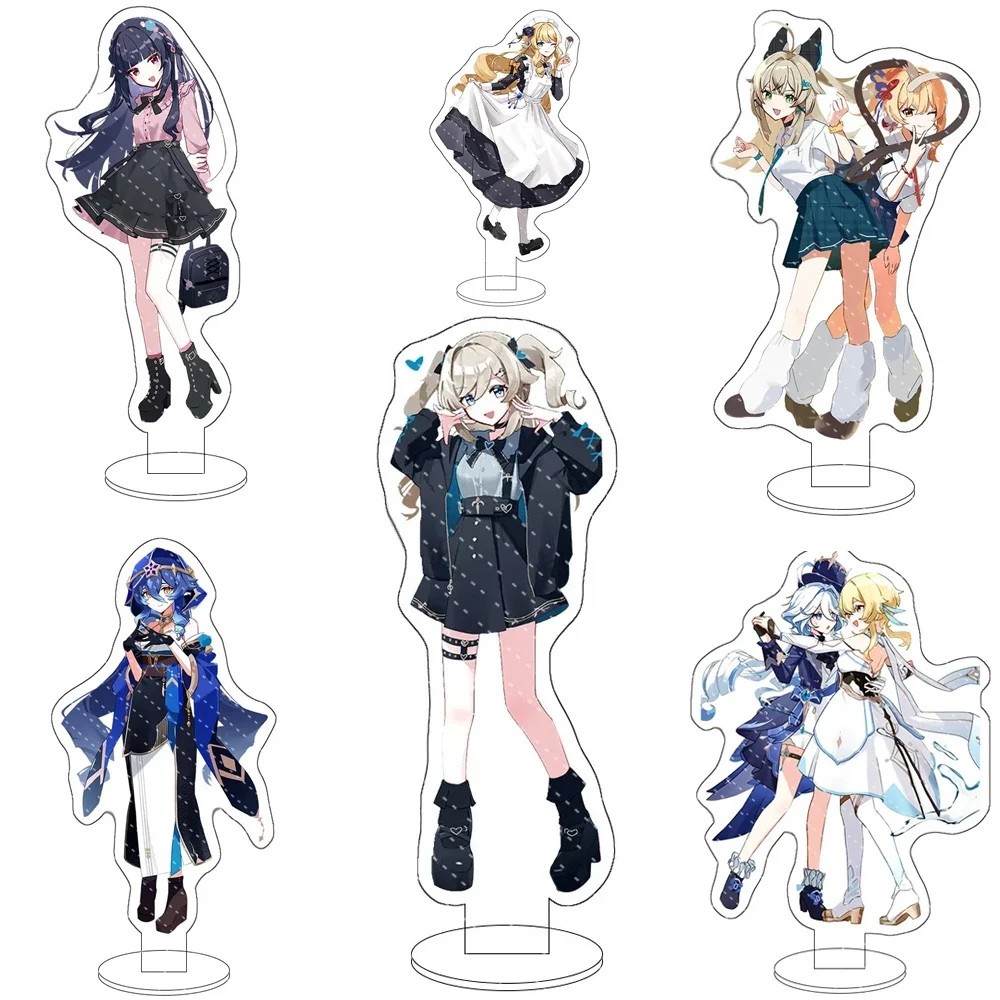 Standee Genshin Impact mô hình mica trang trí bàn học Ayaka Furina Navia Layla Barbara Yun Jin quà t