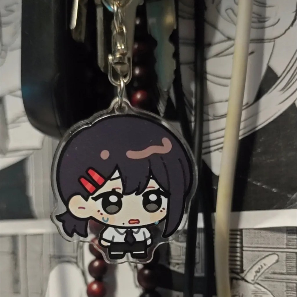 Chainsaw Man Anime Keychain Reze Acrylic Key Chain Man Makima Key Ring Women Bag Pendant Ornament Ka