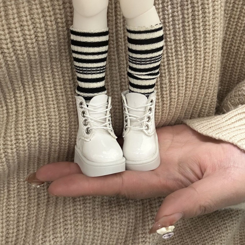 BJD Dolls Platform Giày bốt Martin tỷ lệ 1 / 6 Giày bốt buộc dây có sẵn ba màu