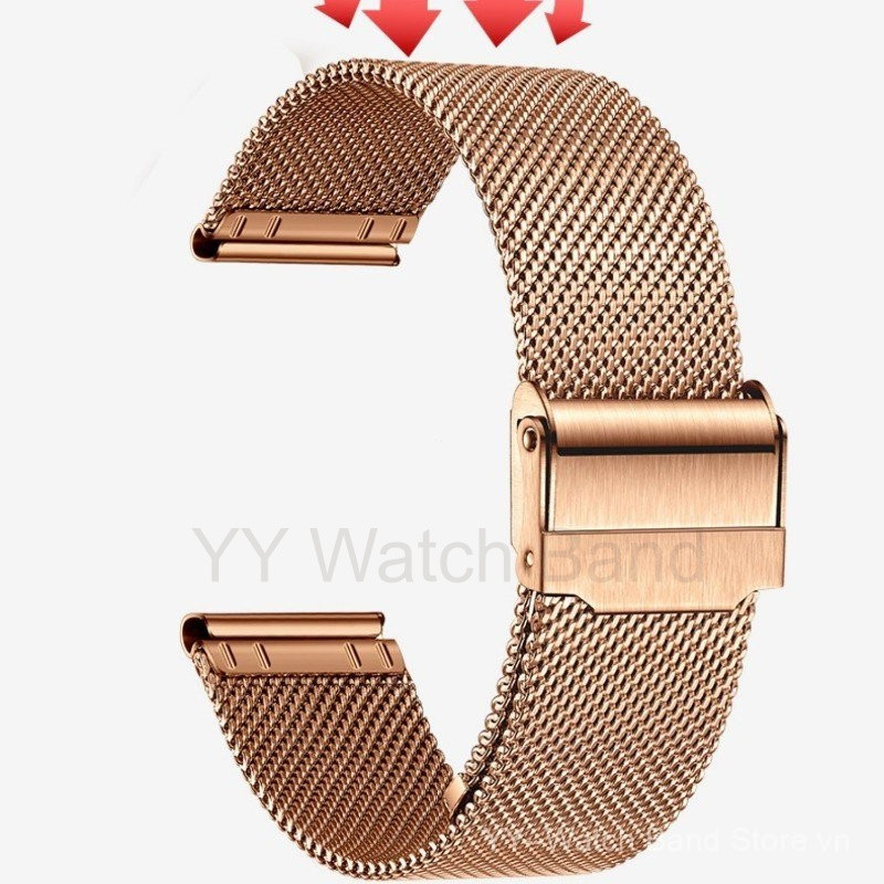 12mm 13mm 14mm 15mm 16mm 17mm 18mm 19mm 21mm 22mm 24mm Dây đeo đồng hồ nguyên khối Vòng tay lưới Mil