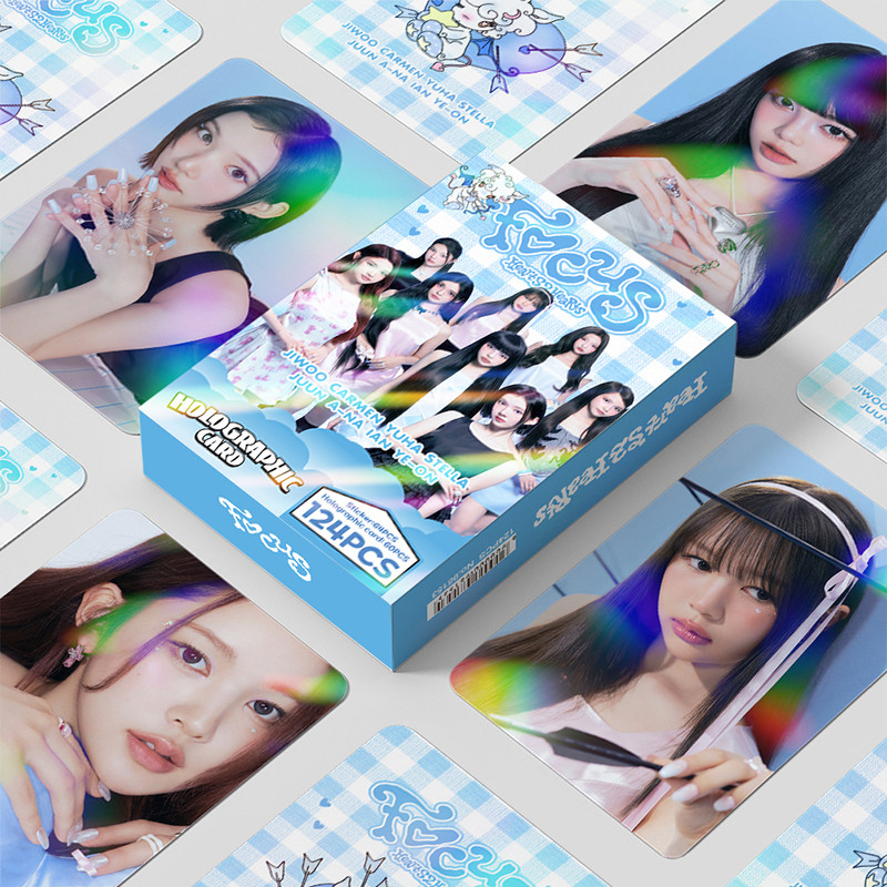 124 Cái / hộp Hearts2Hearts Photocards Holographic LOMO Card KPOP Thẻ Holographic Sticker Collection