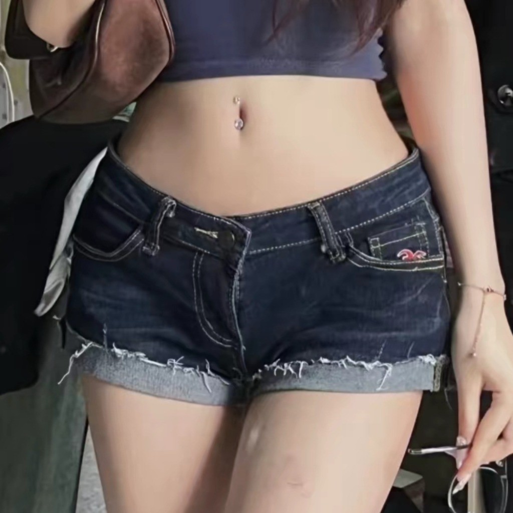Quần Short Denim Ngắn Nữ Mùa Hè Cạp Trễ Dành Cho Quần Đùi Jeans Bò Ôm Vừa Vặn Co Giãn Co Giãn Gợi Cảm 590 | BigBuy360 - bigbuy360.vn