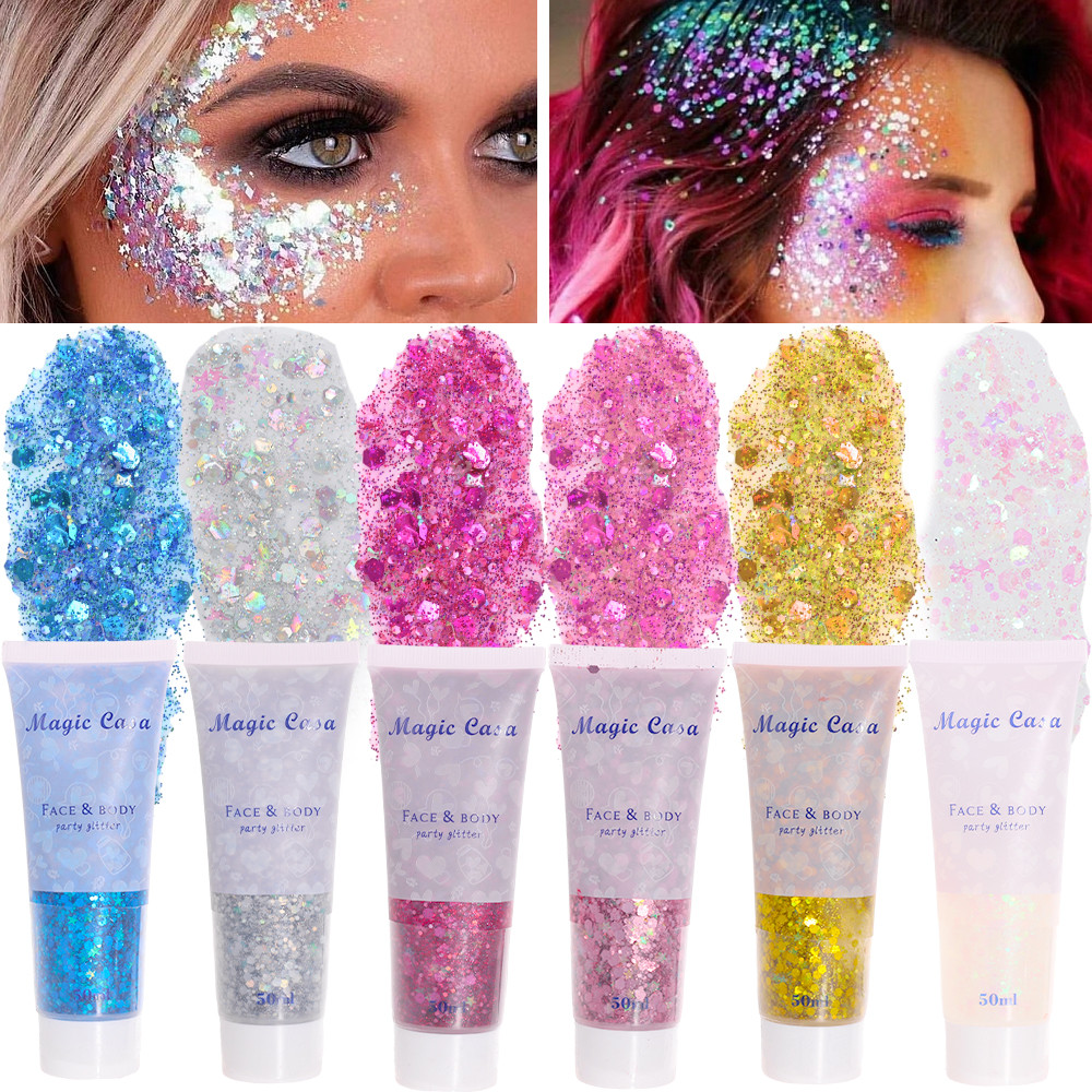 Dorisna sequin lấp lánh gel mặt cơ thể flash sequins lấp lánh phấn mắt chống thấm nước kim cương lấp