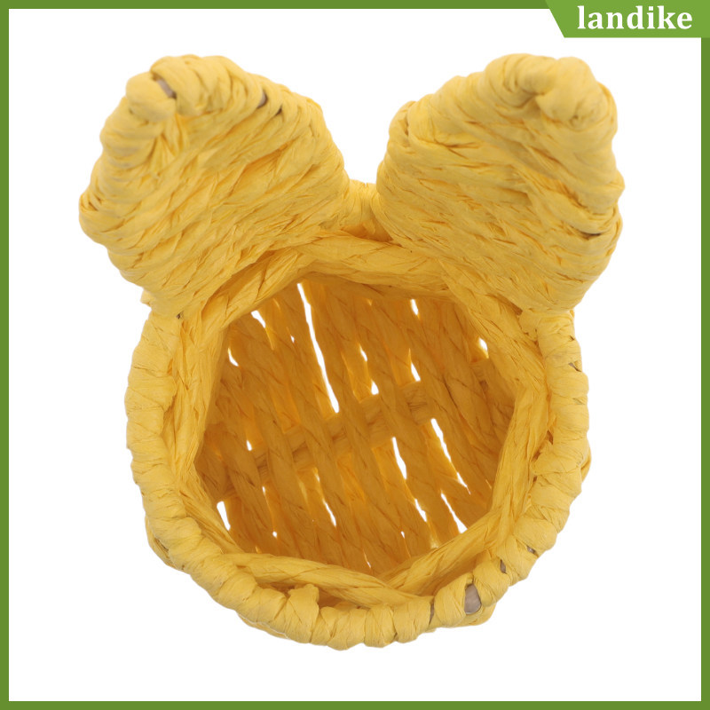 Giỏ dệt Bunny Easter Ears Mini dệt bằng tay có tay cầm hình landike