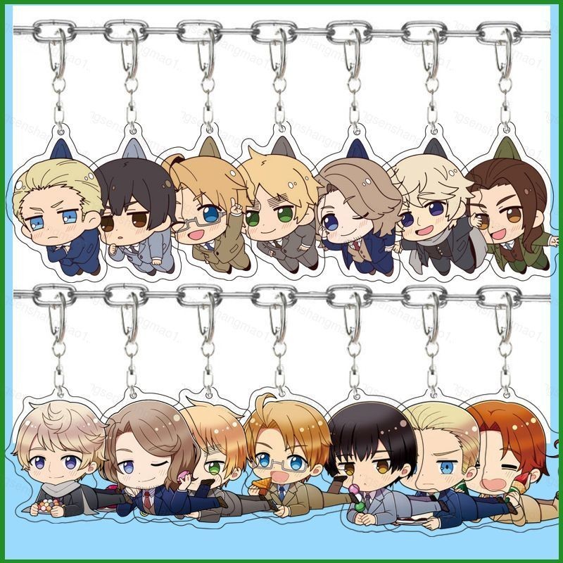 Hetalia Axis Powers APH World Stars Retopop acylic key holder keychain bag pendant