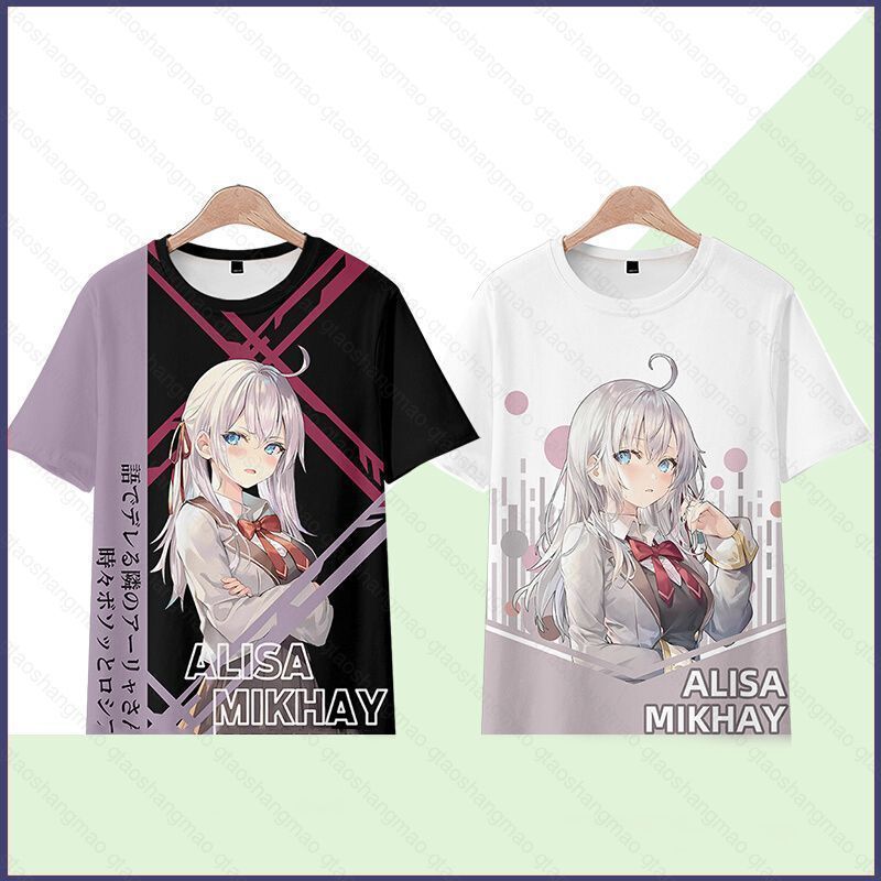 Áo Thun Anime Tay Ngắn YT2 Alya - Vải 3D Cho Cosplay Mùa Hè