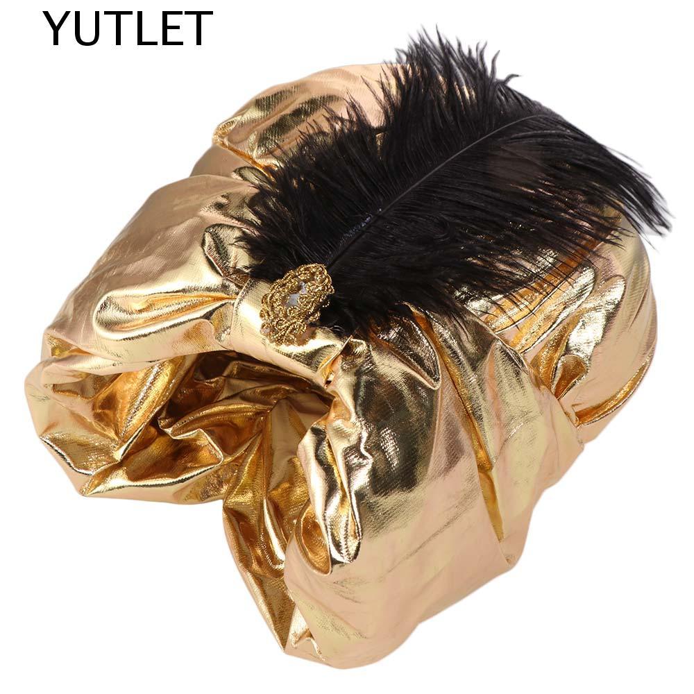 YUTLET Ả Rập Xếp Ly Turban, Trang Điểm Mũ Ả Rập Mũ Xếp Ly Ấn Độ, Mũ Dân Tộc Quấn Đầu Sultan Trang Ph
