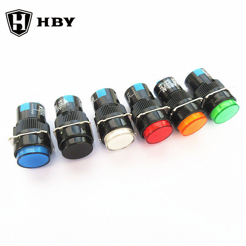 Công tắc nút nhấn LA16Y-11 Điểm Tự cài đặt lại Tự khóa LA16-11 Nguồn điện tròn nhỏ Nút nhấn 16mm