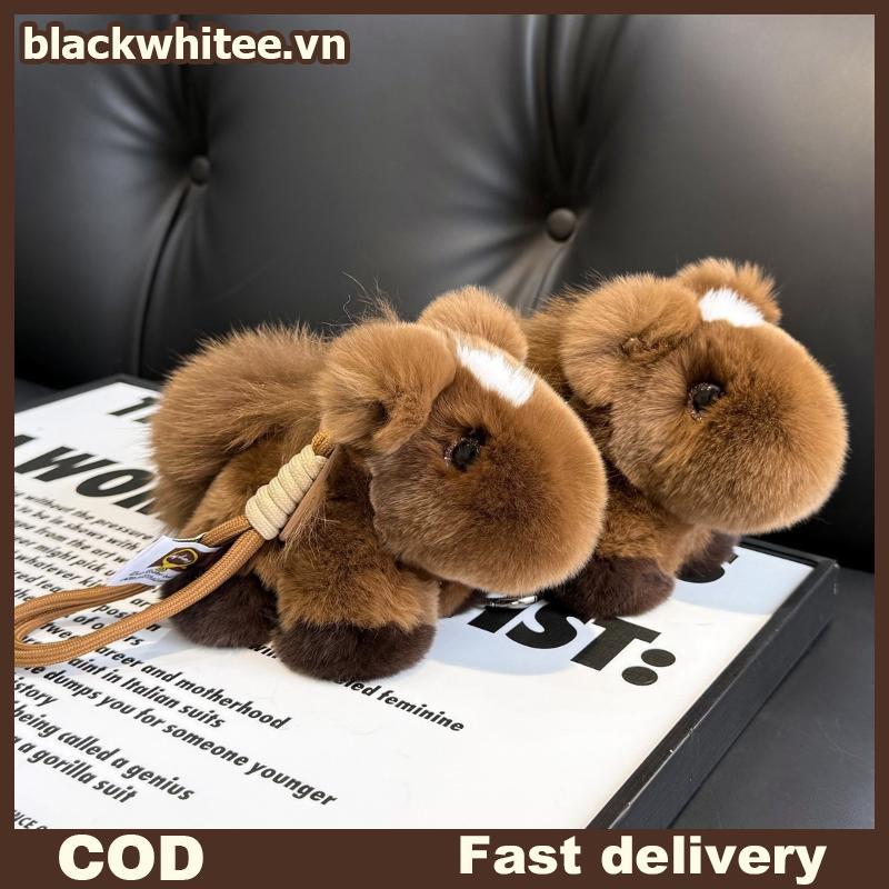 BWHTE Rex Lông Thỏ Cung Hoàng Đạo Ngựa Móc Khóa Đồ Chơi Sang Trọng Kawaii Pony Túi Búp Bê Mặt Dây Ch