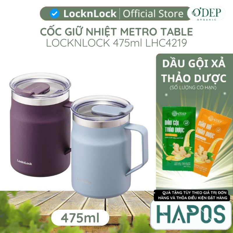 Cốc giữ nhiệt 475ml LocknLock Chính hãng Metro Table Mug LHC4219SBLU - HAPOS LMK