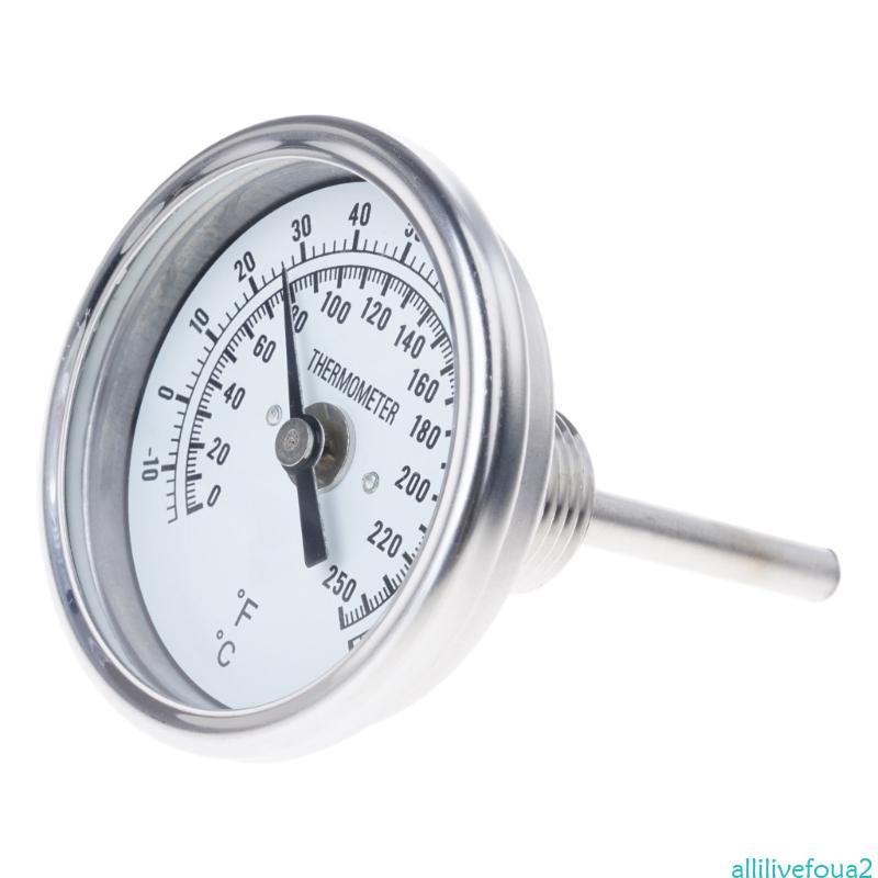 Allilivefoua2 lưỡng kim 1 2 NPT 2 Thân di động chuyên nghiệp 0-300 độ C Thép lưỡng kim Đo nhiệt độ B