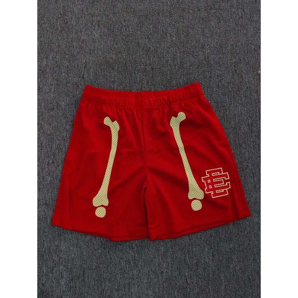 QMQL Eric Emanuel Multi-color bone pattern running mesh sports loose shorts for men in summer