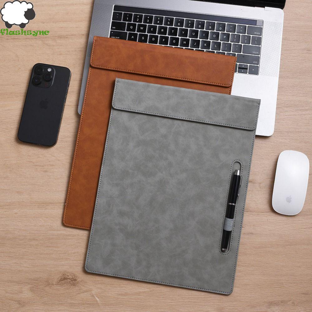 Thư mục tập tin FLASHSYNC, Clipboard viết bằng da PU, Thư mục Menu Clip a4 Bền với bút Chèn thư mục 