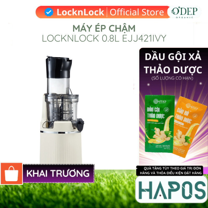 Máy ép chậm Locknlock Bianco Slow Juicer 0.8L màu trắng ngà EJJ421IVY - HAPOS HSA