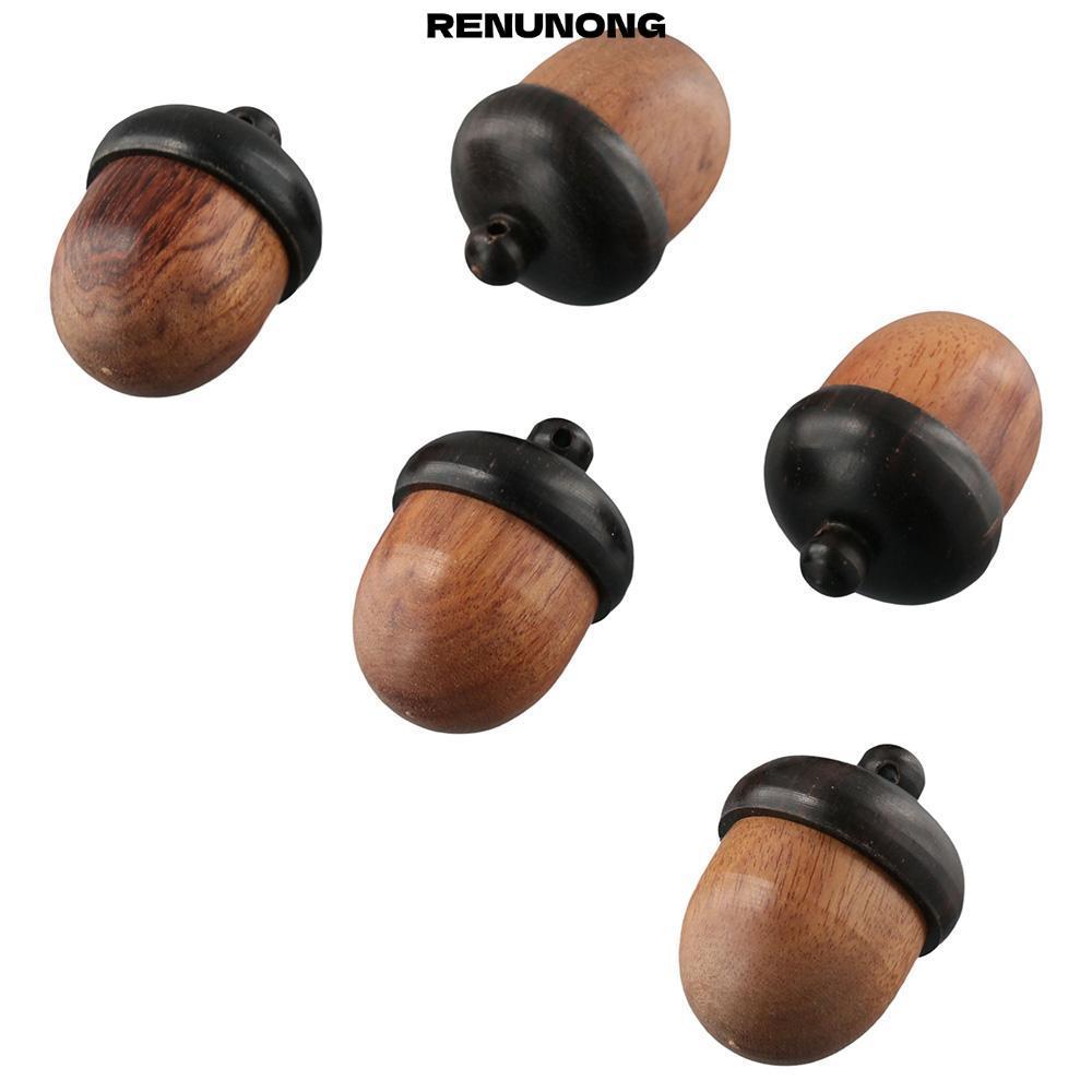 RENUNONG Acorn Nut Box và Charms, Gỗ Camel Wood - Mặt Dây Chuyền & Móc Khóa Thời Trang