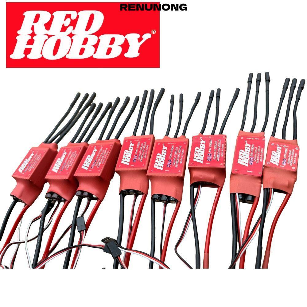 Bộ điều khiển tốc độ điện tử RENUNONG, 30A 40A 50A 80A 100A 120A 200A RedHobby Brushless ESC, Nhựa 3
