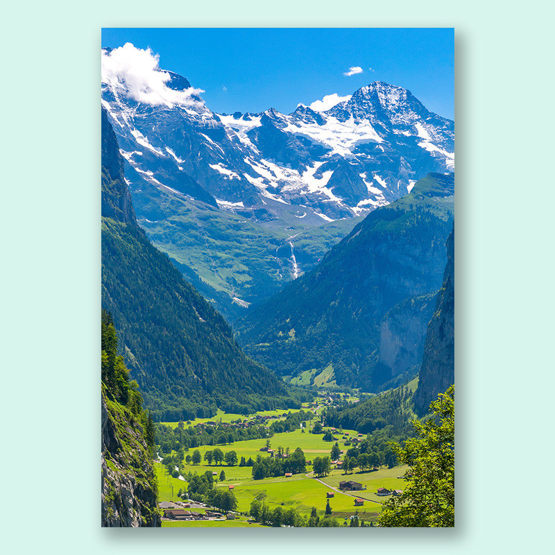 [Hàng có sẵn] Phong cảnh rừng núiIns Mountain Mountain And River Forest Alpine Green Tree Poster Art