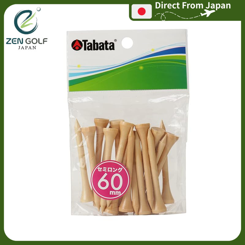 Tabata Golf Tee Long Tee Wood Tee Long White Wooden Tee Semi-Long 20 pieces GV0509