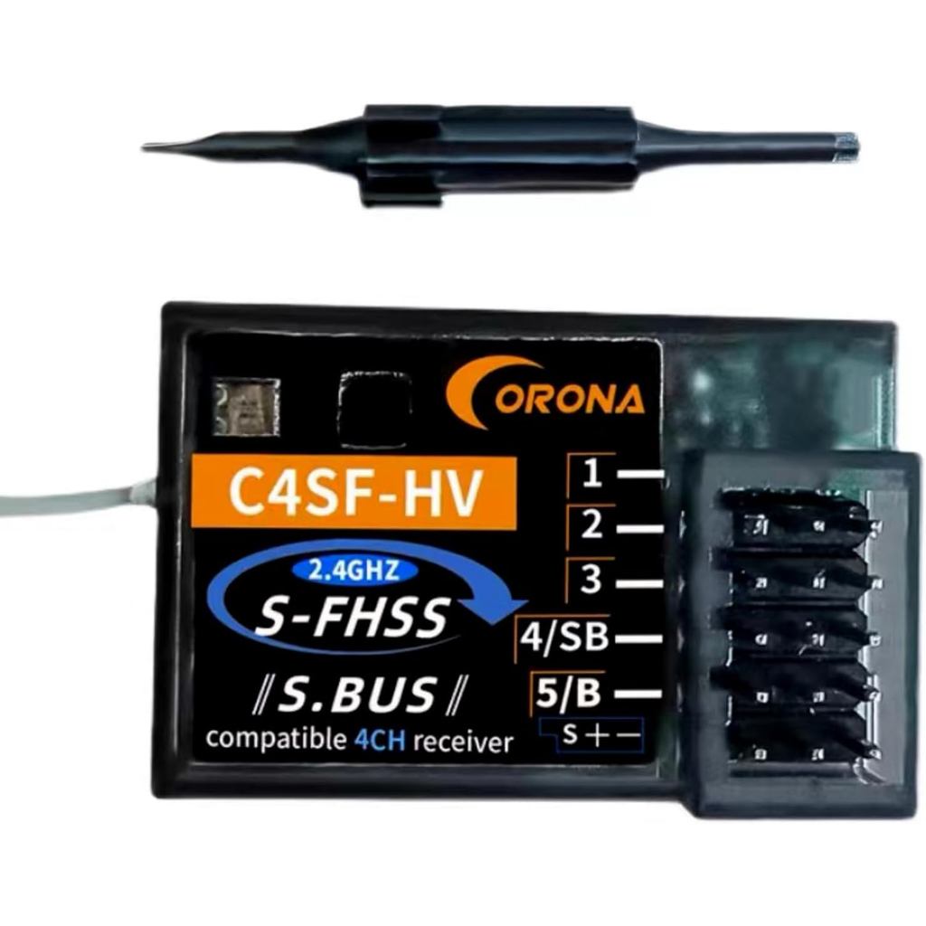 Bộ thu Corona C4SF 2.4G 4CH Đầu thu S-FHSS HV chống văng Tương thích với Futaba SBUS 3PV 4PLS 4PV 4P