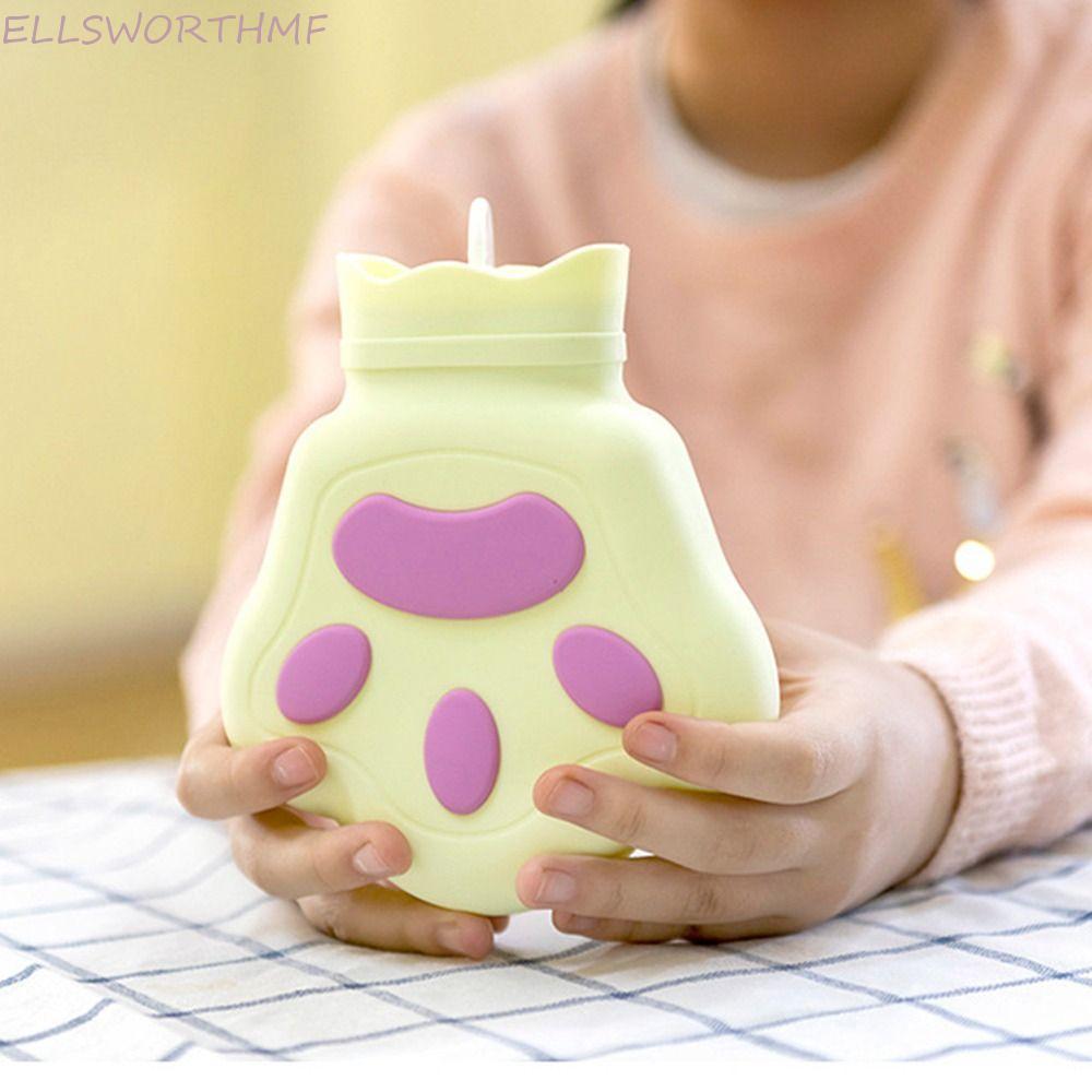 Túi đựng nước nóng silicon ELLSWORTHMF, Túi nước ấm hoạt hình chống bỏng dày, Túi đựng nước ấm hình 