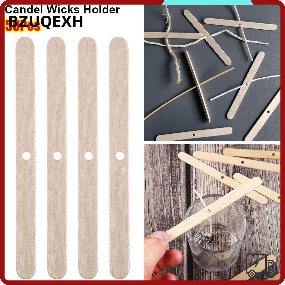 BZUQEXH 50 Cái Giá đỡ bấc Candel, Dụng cụ làm candel bằng gỗ DIY, Phụ kiện candel thiết bị định tâm 