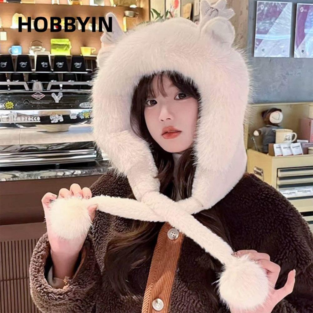 Mũ Hobb Yin nhung dày ấm, phù hợp mùa đông và bảo vệ tai