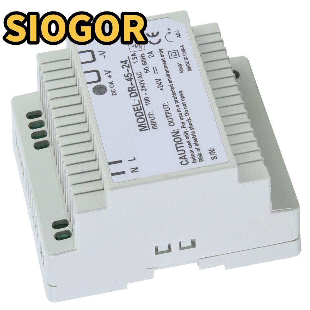 Bộ nguồn SIOGOR Din Rail, Bộ nguồn chuyển mạch AC / DC đầu ra đơn DR-45-24, Thiết bị công nghiệp DC 