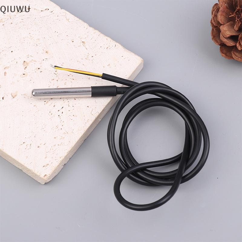 QIUWU DS18b20 Thép không gỉ đóng gói chống nước DS18B20 18B20 Cảm biến nhiệt độ Cáp thăm dò nhiệt độ