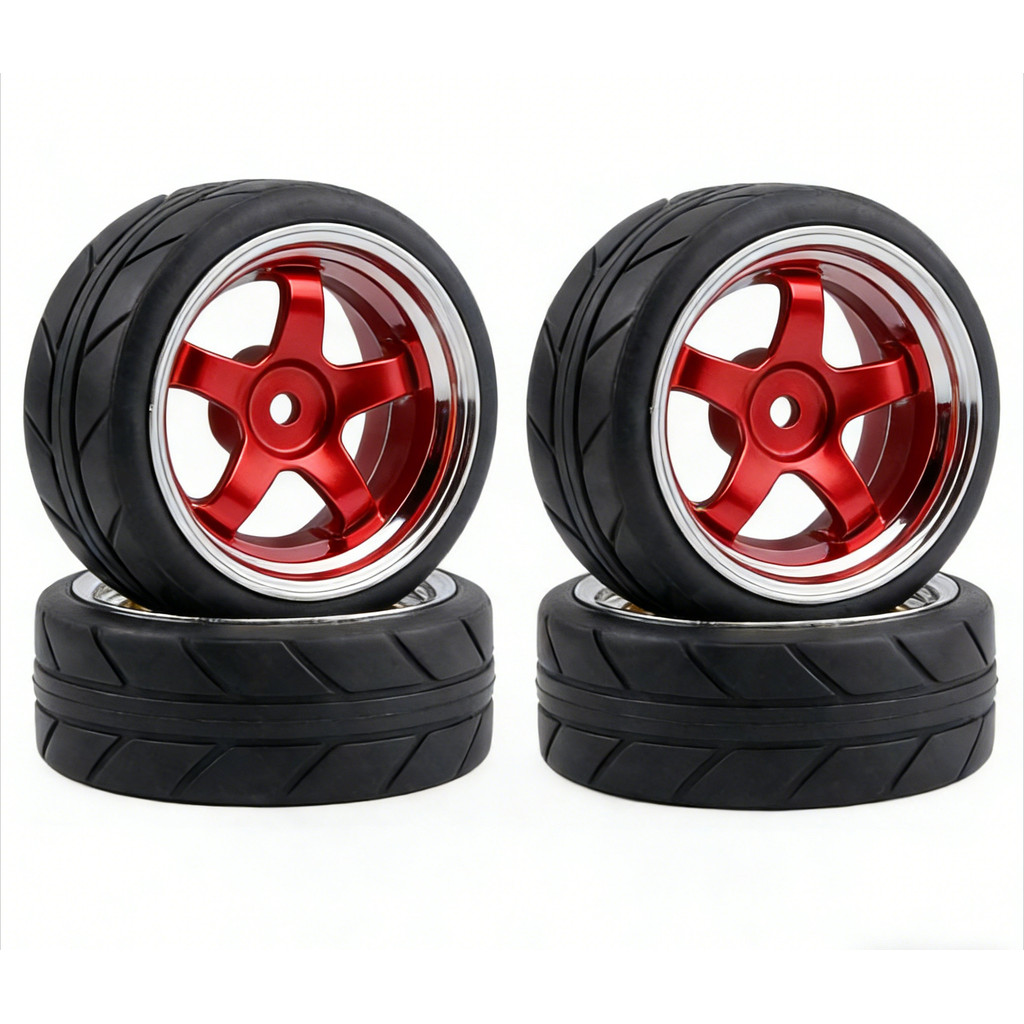 6030SR-6081 / 6087 Lốp Cao Su RC 64MM & Bộ Vành Bánh Xe Nhựa Cho 1: 10 HSP HPI Wltoys SAKURA D3 TT01
