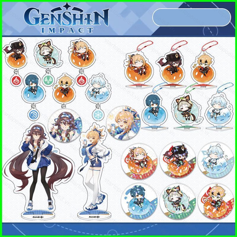 Genshin Impact x Lawson Hình Huy Hiệu Móc Khóa Anime Dễ Thương Đồ Chơi Mô Hình Hutao Yoimiya Bộ Sưu 