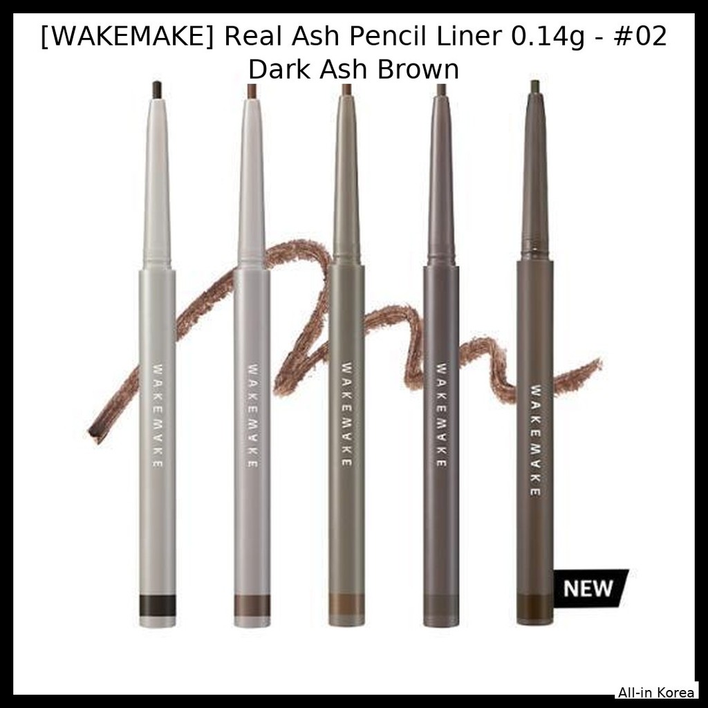 [WAKEMAKE] Bút chì tro thật 0.14g - #02 Dark Ash Brown / Bút chì Hàn Quốc / Dark Ash Brown / Authent