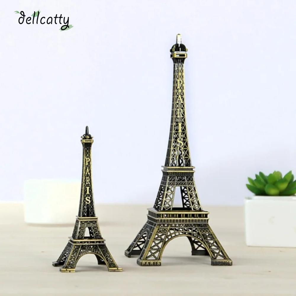 Mô hình tháp Eiffel DELLCATTY, Tượng tháp Eiffel kim loại 7 kích cỡ, Chất lượng cao kèm hộp Đồng Thi
